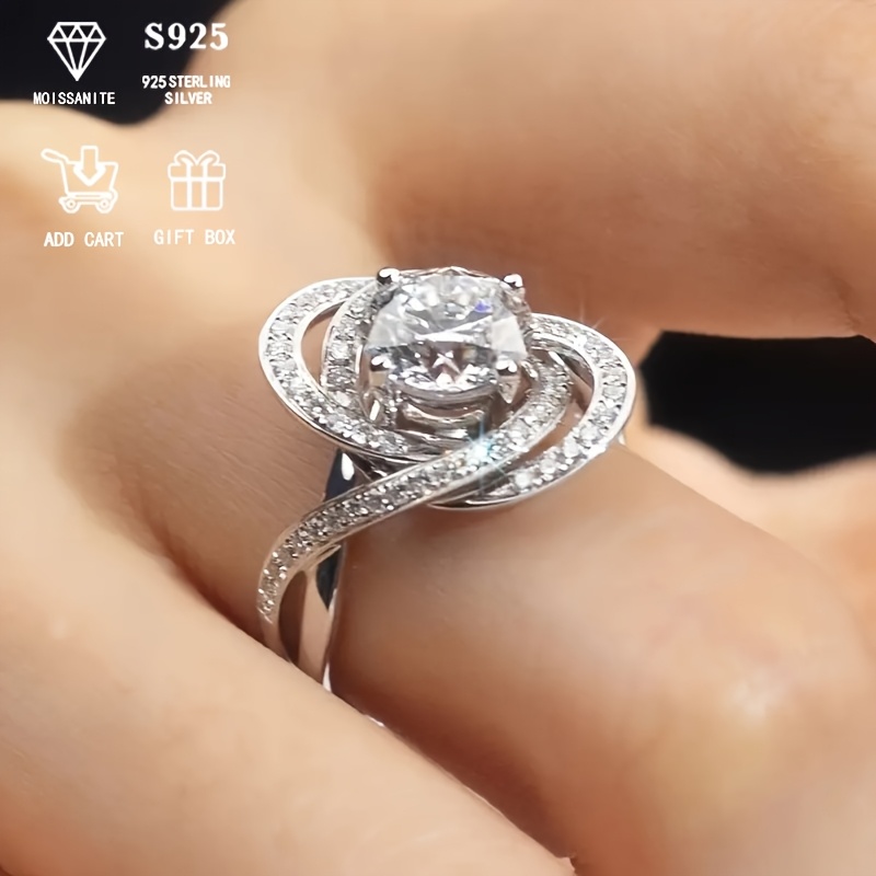 3.9g s925 Silver 2ct Moissanite Party Style Ring